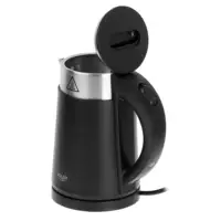 Bouilloire électrique noire 0,6 L, 800 W, sans fil, acier avec double paroi, design moderne, cuisson sûre 4
