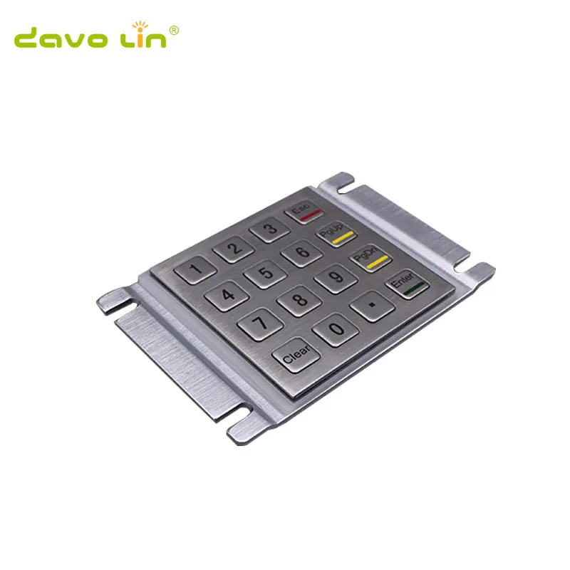 Teclas 4x4 Vândalo Prova Robusto Painel de Montagem de Aço Inoxidável Teclado de Metal para o Quiosque 16 - Imagem 4