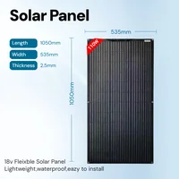 Panneau solaire flexible 110W 18V avec couche ETFE, cellule solaire monocristalline, panneaux solaires haute efficacité, étanches pour la charge de batterie 12V, camping-car, bateau, camping, utilisation en extérieur 1