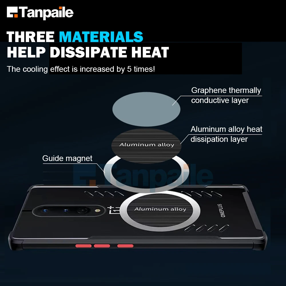 Magnetic Cooling Phone Case For Oneplus 8 8T Pro Shockproof Casing Heat Dissipation Cover Magsafe Funda Capa Bumper