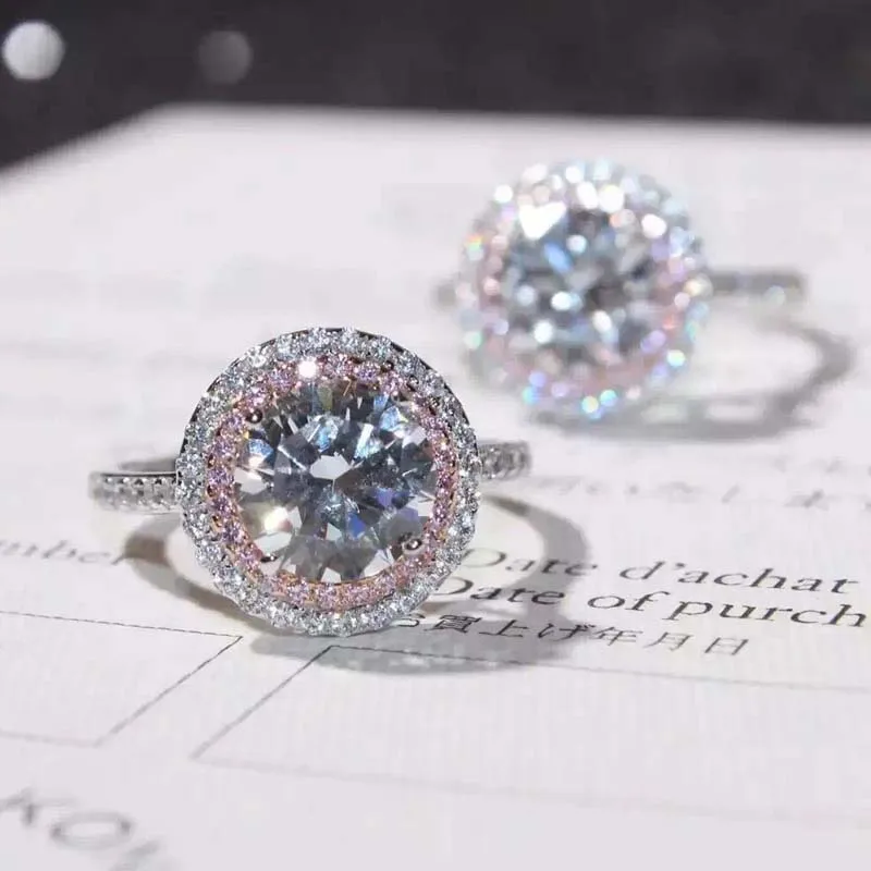 HOYON 18K White Gold Golor AAA Moissanite Zircon Ring for Women Wedding Jewelry 925 Silver Color Customize Ring Name Gift Free wedding rings moissanite ring