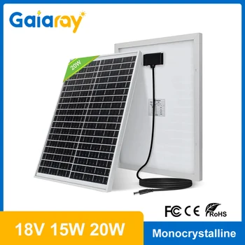 15W 20W Portable Solar Panel 18V Monocrystalline Silicon PV Panel Solar Cell With DC5521 Cable for Outdoor Power Station Charger