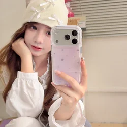 Elegant Light Purple Star Shockproof Phone Case - Minimalist Design - iPhone 14 (LZ146 - 1)