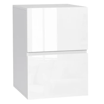 Comodino 1PC con 2 cassetti lucidi Ampio spazio di archiviazione 40x40x58 cm Comodino in stile scandinavo per soggiorno camera da letto 1