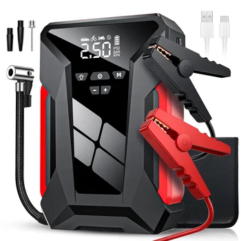 Avviatore di emergenza per auto portatile mAh 150PSI pompa di aria Powerbank multifunzionale per l'energia dell'automobile con borsa