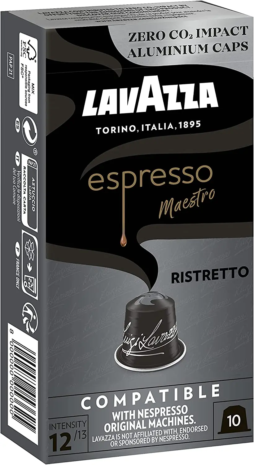 Lavazza Espresso Master Rielastico, Dark Tueste, Capsule In Alluminio Compatibili Con Macchine Nespresso Originali, Formato 10 Capsule