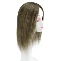 LaaVoo Hair Pieces Extensions Virgin Topper For Short Thining Hair Hand Made 6*7inch Real Brazilian Hair Mono And PU Base Hair 2