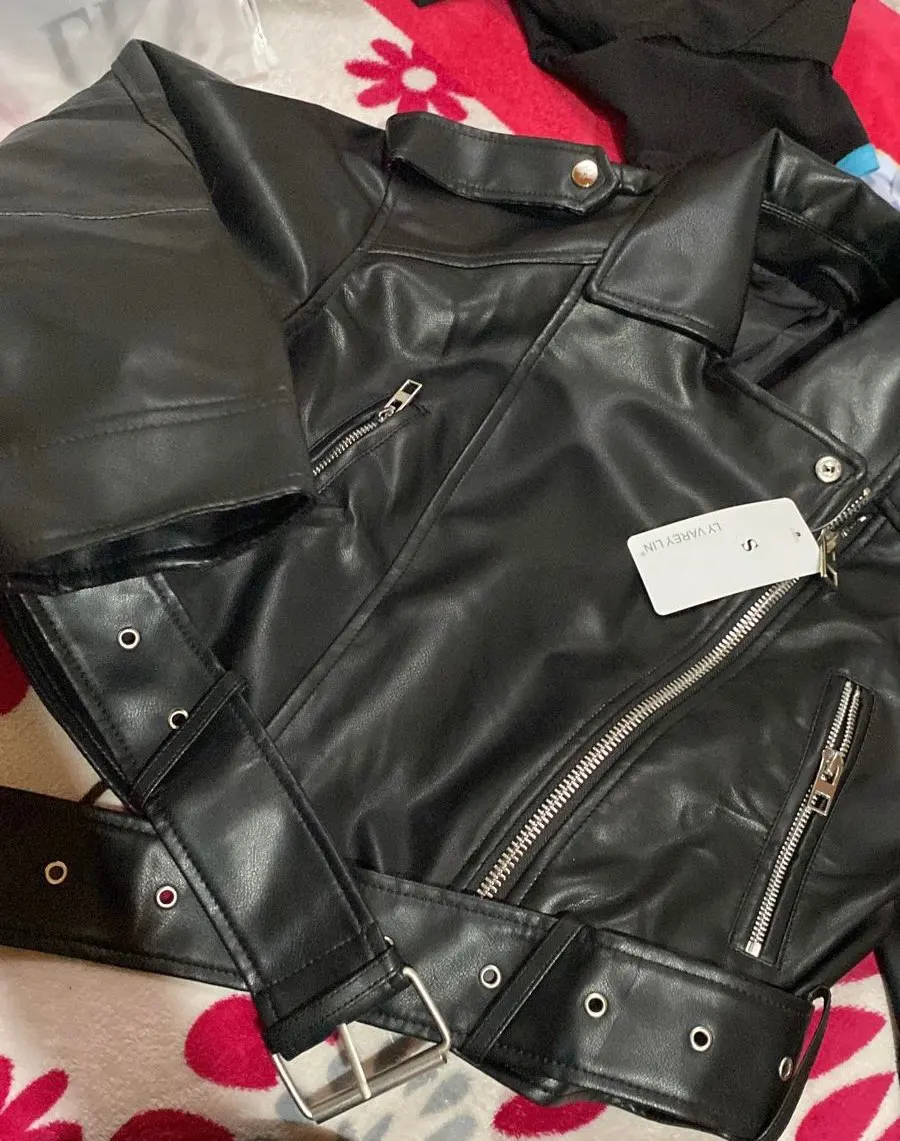Ailegogo Faux Leather Short Jacket photo review