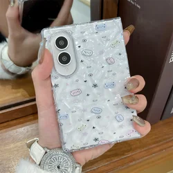 Korean Cute Star Kitten Phone Case with Chain - Fashionable Shockproof Cover for Galaxy Z Fold 8 Ultra (CY050 - 1)