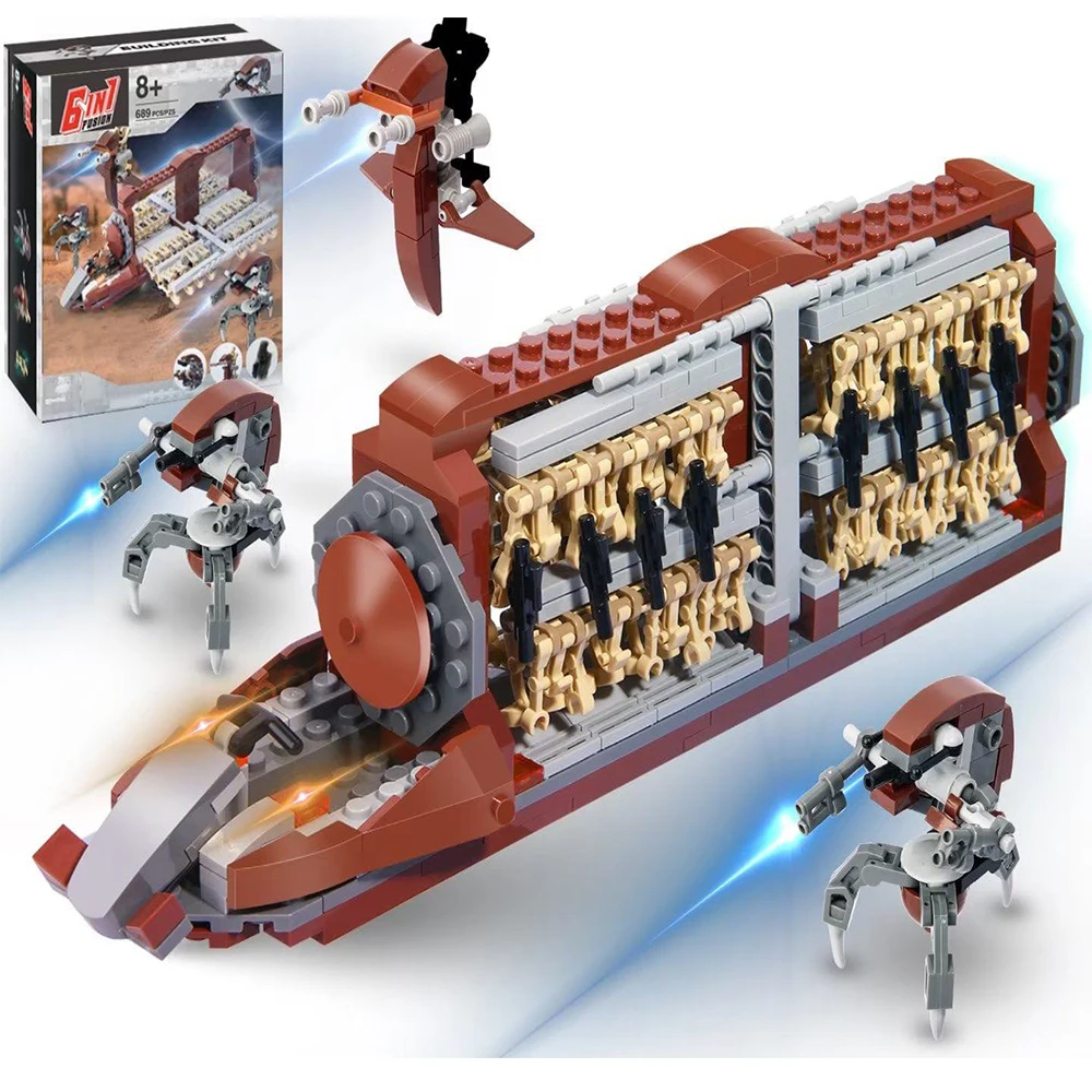 689Pcs Building Blocks Action Figures Battle Army Clone Slation Attack Craft Building Kit Army Star Fighter Movies Toys For Kids