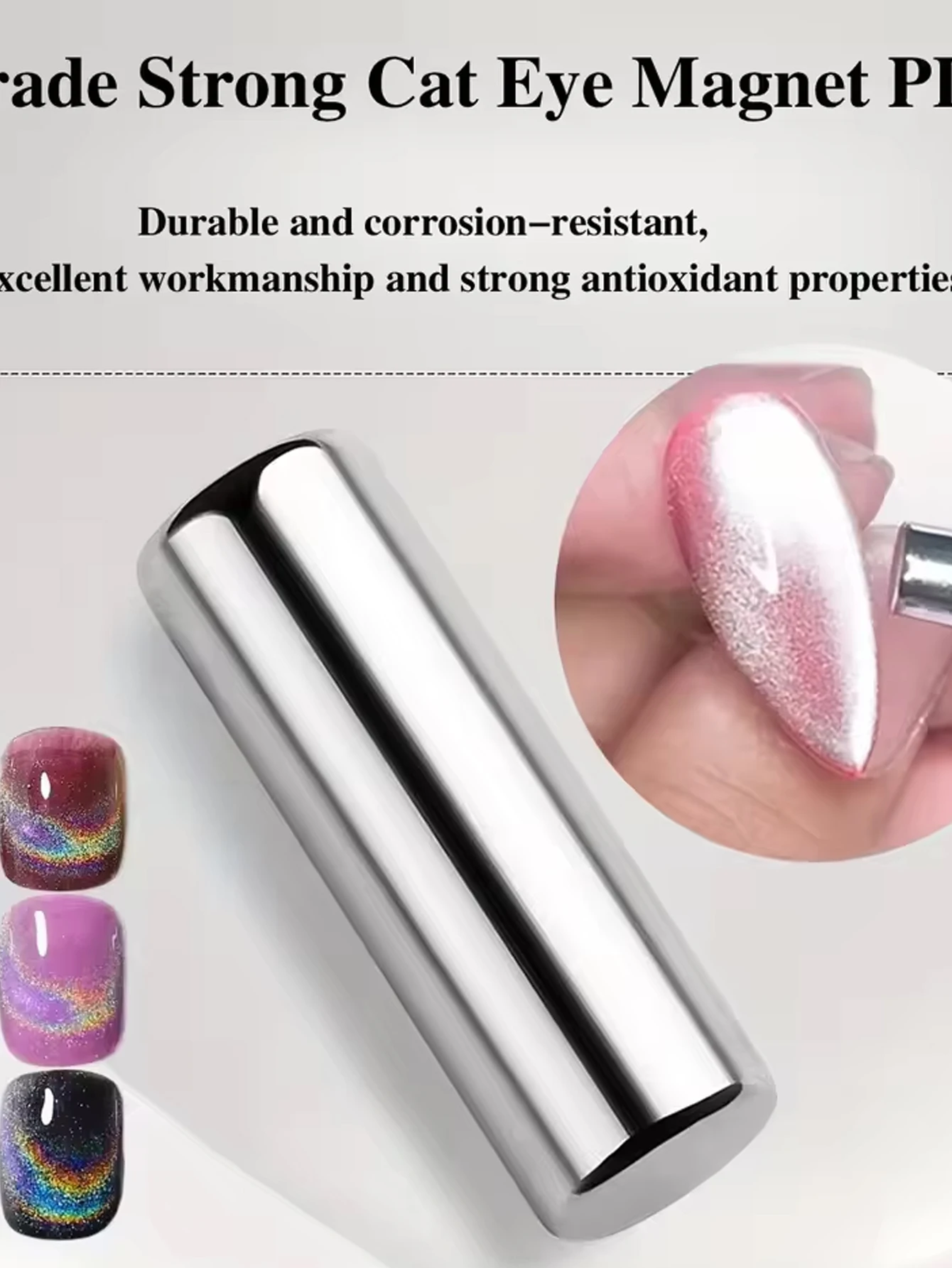 Magnetic Nail Art Tools 6 Pcs Cat Eye Nail Magnet Set with Flexible Iron Wire For Creating Heart & Ingot Shapes On Nails