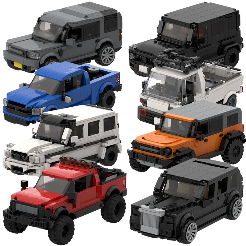 Moc Suv Speed Champion City Car Racer Classic Off-Road Building Blocks Brick Racing Super Technique Creative Garage Set Fai Da Te