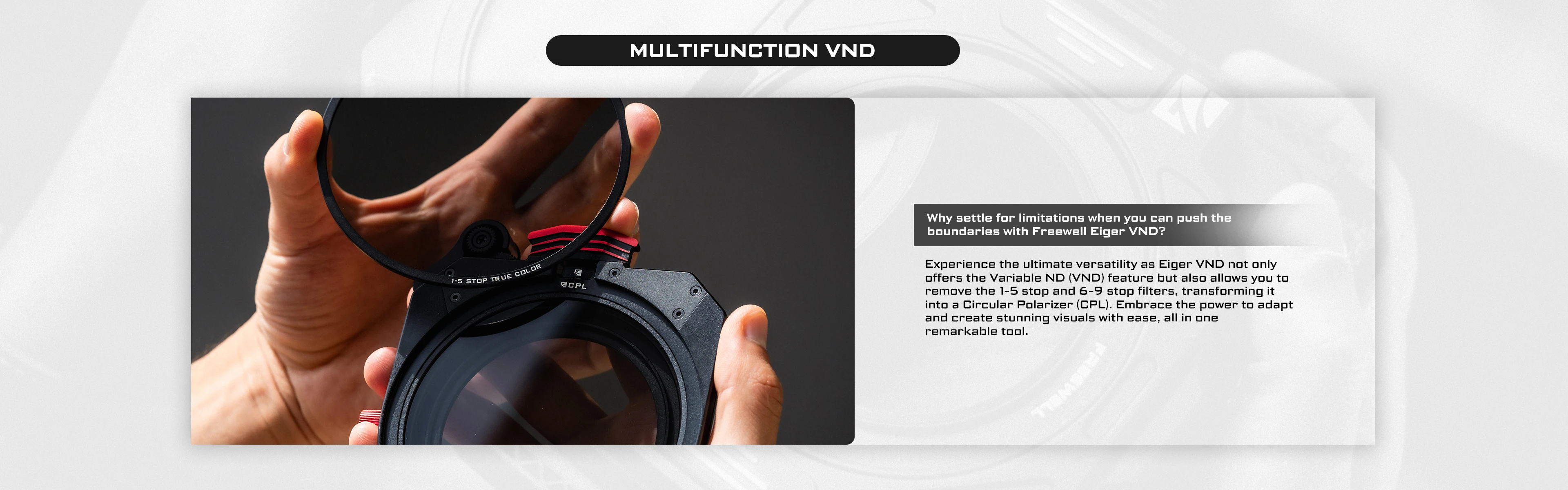 Starter Kit VND1-5 Stop,VND6-9 Stop,CPL Filters Sets with Eiger Matte Box Compat