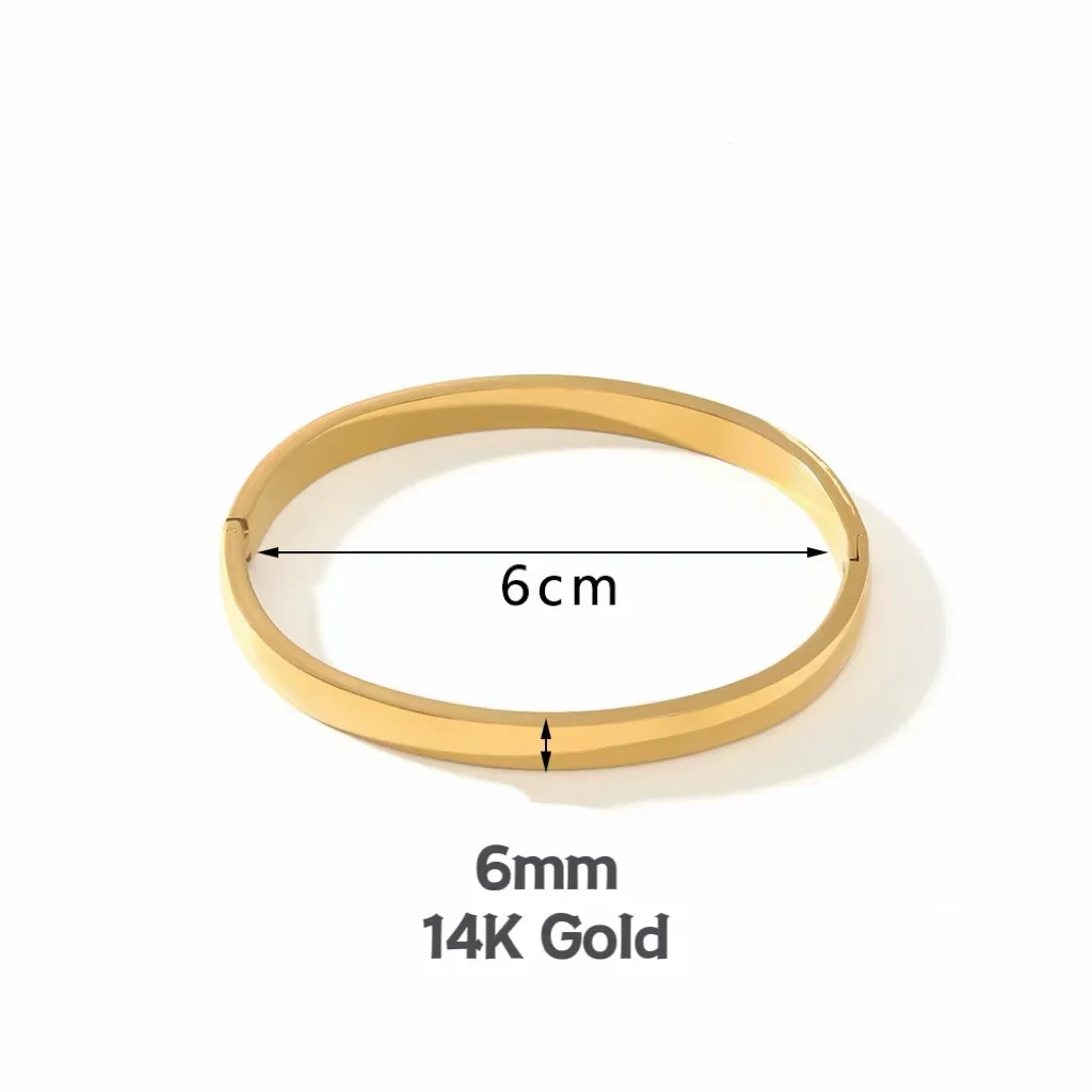 Minimalist Stainless Steel Pure Gold Plated Plain Pattern Bracelet for Women Simple Stackable Bracelets Jewelry Gift for Men Her bangle bracelet stainless steel bracelet