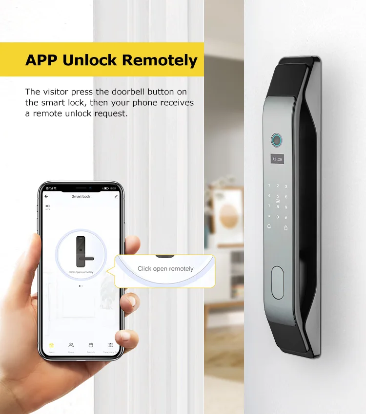 Waterpoof Tuya Wifi Fingerprint Smart Automatic Door Lock Password Nfc Card With