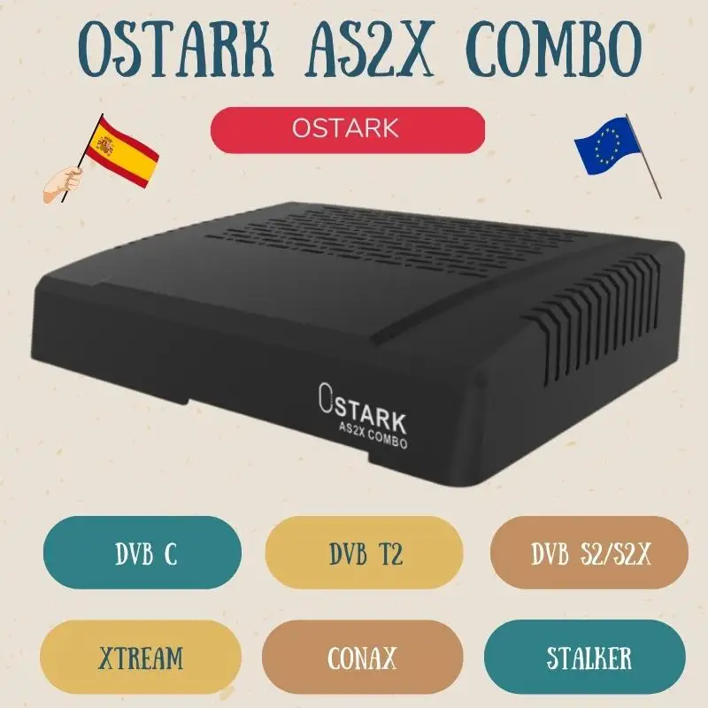 Receptor de Satélite OSTARK As2X Dvb-S2/S2X Portugal Receptor de
