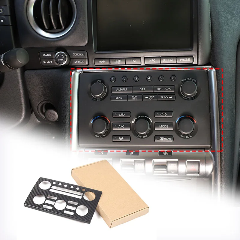 

For Nissan GTR R35 2008-2016 real carbon fiber car center console panel cover decorative sticker interior accessories RHD