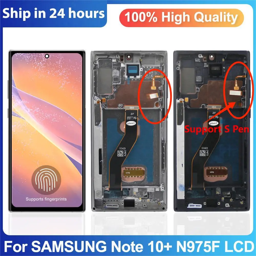 for-samsung-note-10-plus-dispaly-n975f-n9750-with-frame-amoled-for-samsung-note-10-plus-5g-touch-screen-assembly-support-s-pen