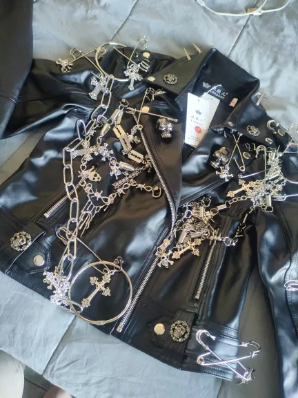 gothic clothes Gothic Jacket harajuku fashion Cross Jacket Skull