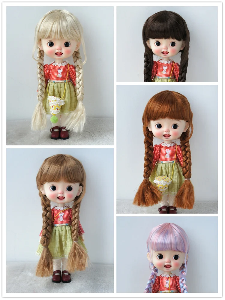 

JD691 All Size Long Braids BJD Synthetic Mohair Doll Wig For Lati OB11 YOSD MSD SD Qbaby Blythe Soft Doll Hair Cheap Accessories