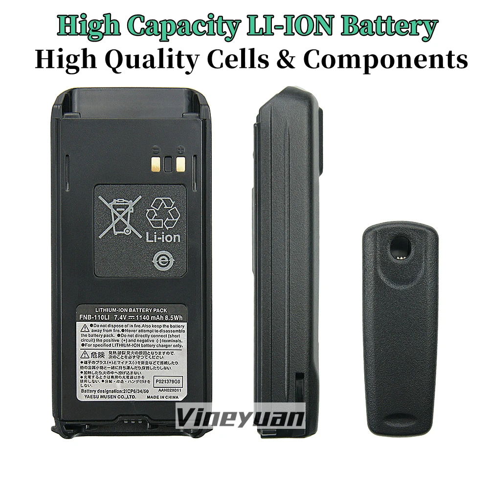 Bateria Recarregável Marinha do Walkie-talkie de 7.4v 1140mah Fnb110li Li-ion para o Horizonte Padrão Hx290 Hx290s com Grampo da Correia - Image 4