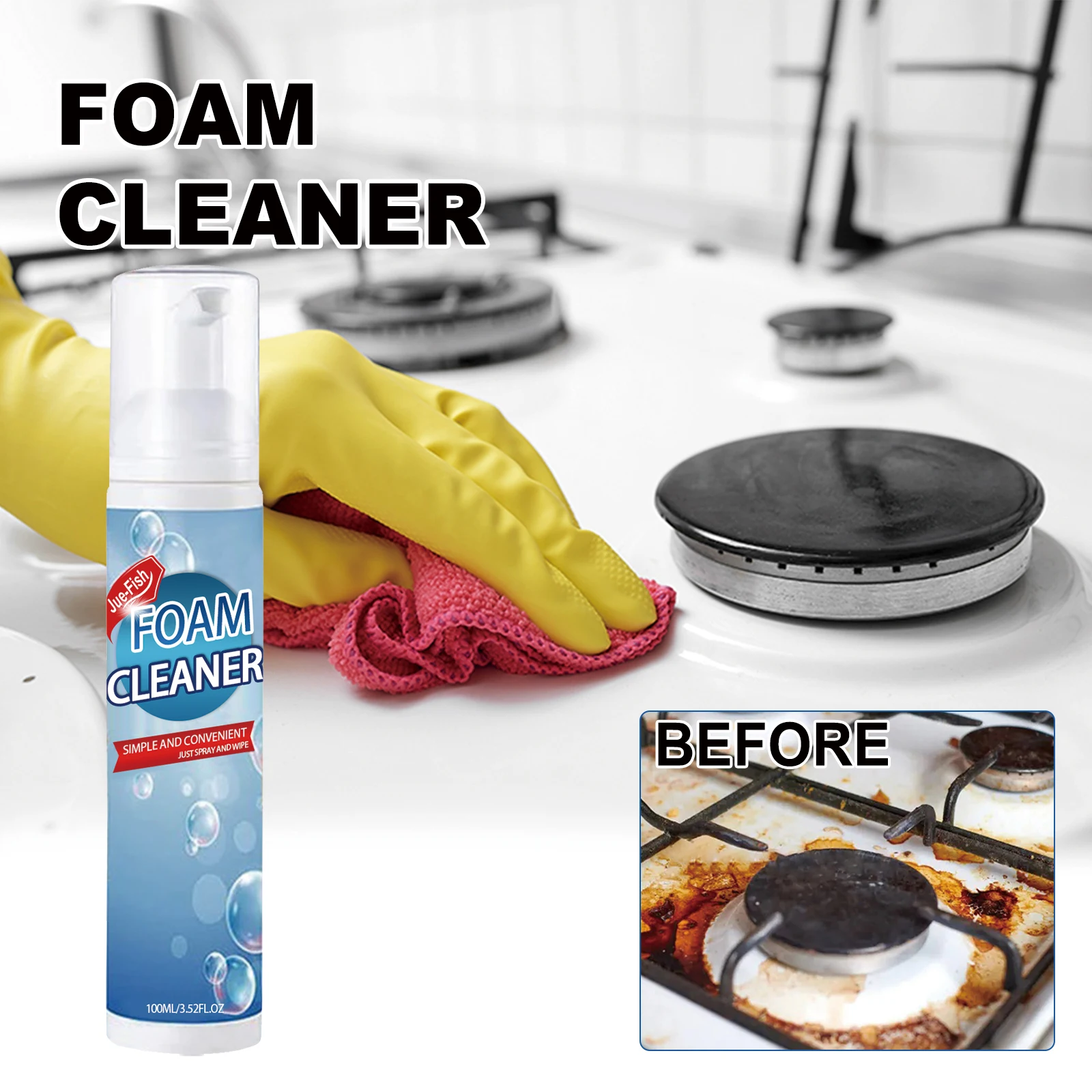 All Purpose Kitchen Foam Cleaner Spray for Grease and Grime