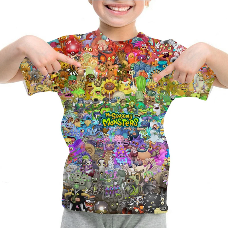 My Singing Monsters 3D Print T-Shirt Boys Girls Summer Short Sleeve Tops