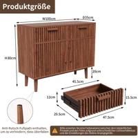 Шкаф для хранения Anajqaqia, современный комод, деревянный сервант с деревянными ручками, гостиная, цвет орех/цвет дерева — изображение 6