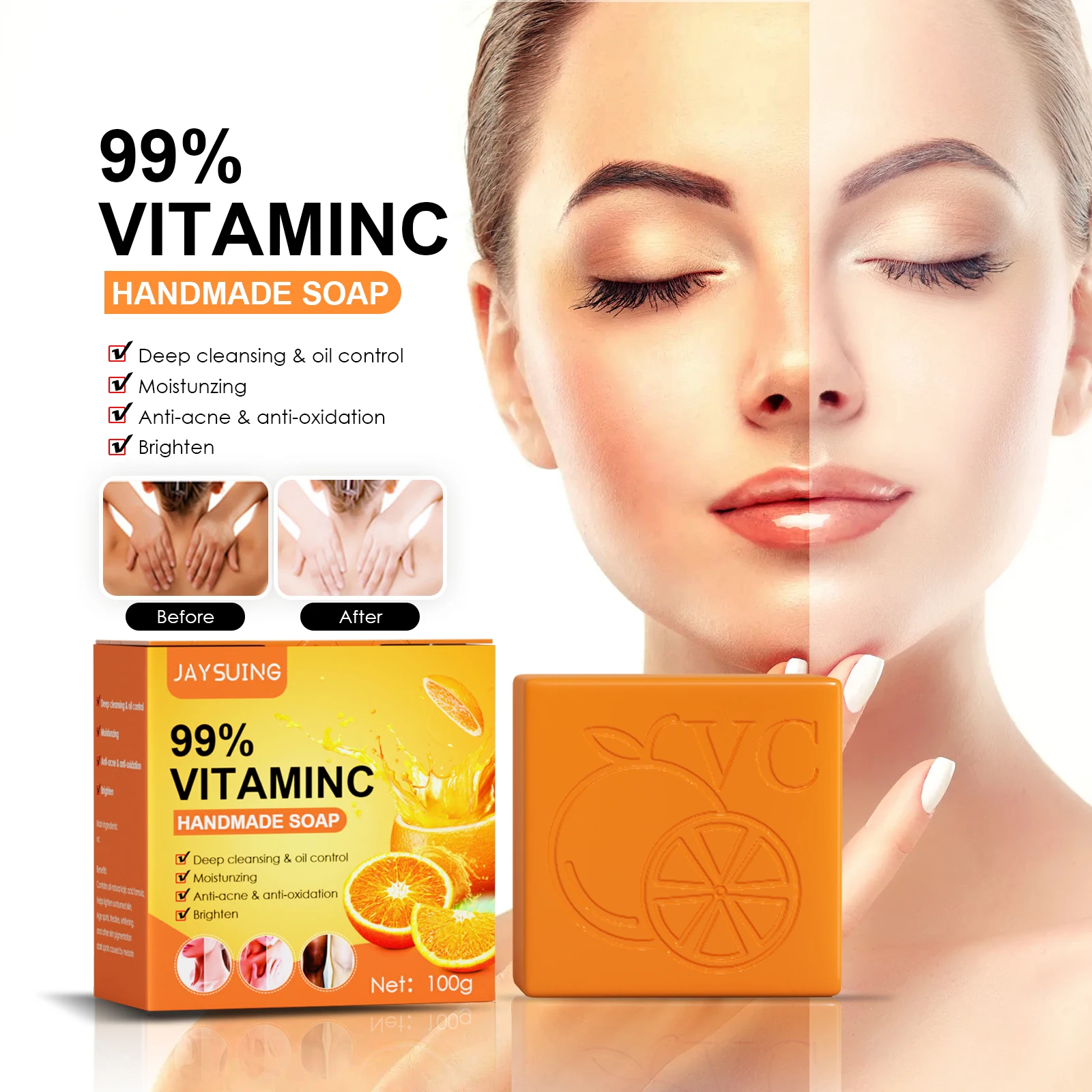 Handmade Vitamin C Moisturizing Exfoliating Soap