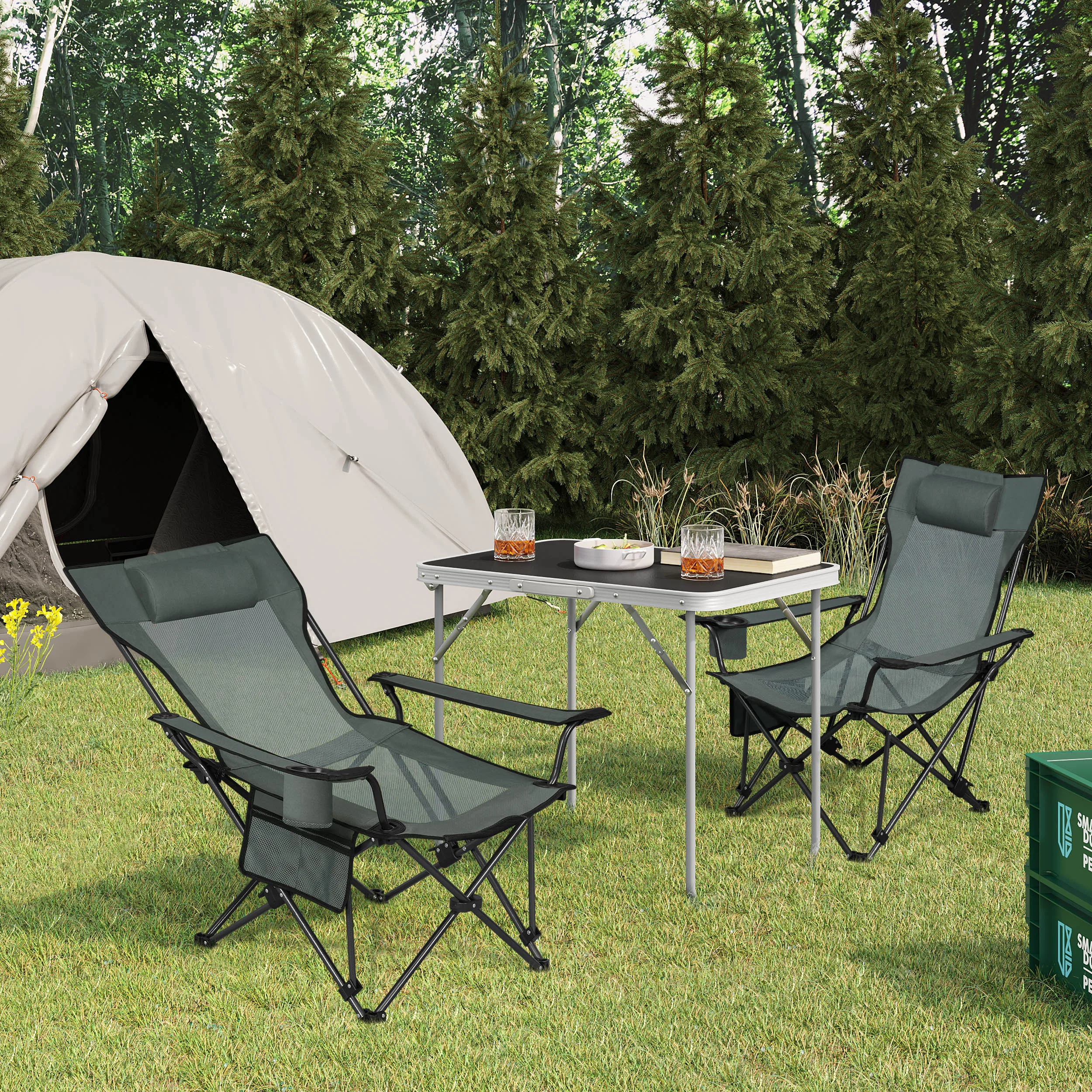 Chaise de camping pliable avec dossier réglable, chaise de pêche pliante, chaise inclinable ultralégère avec sac de transport, support de clics, Carry B