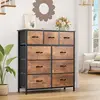 9-Drawer Dresser, Fabric Storage Tower Organizer for Living Room, Hallway, Sturdy Steel Frame, Wooden Top, Easy Pull Fabric Bins 4