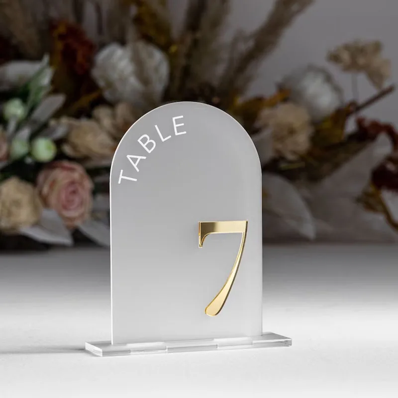 Frosted Acrylic Arch Table Numbers Wedding Decor Sign