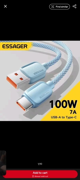 Essager 7A 100W USB Type C Cable For Huawei Honor 88W PD Fast Charging Charger USB A Data Cord Cable For Xiaomi Oneplus Samsung photo review