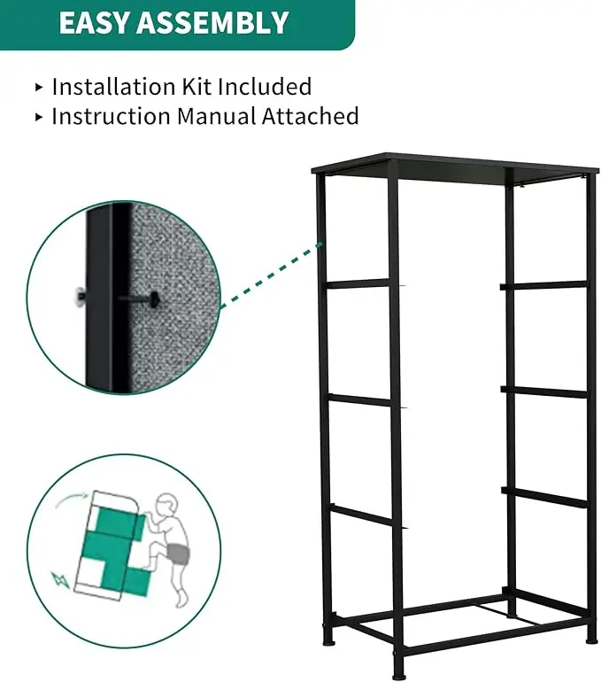 4 - Drawer Fabric Storage Tower. Organizer Unit for Bedroom, Living Room, Hallway, Closets. Features Sturdy Steel Frame 6