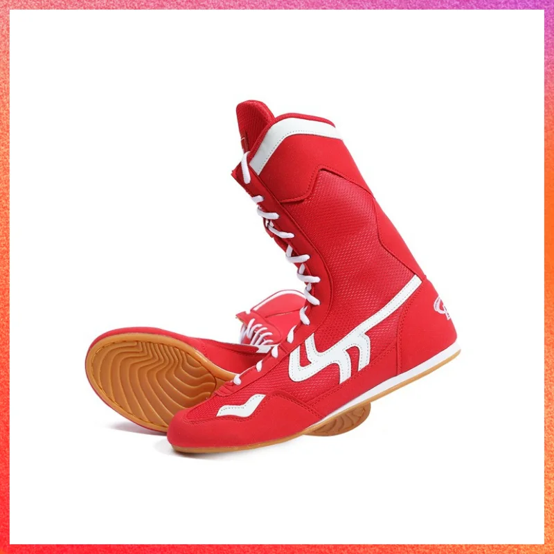 Zapatillas de boxeo ligeras para hombre, zapatos de entrenamiento de lucha,  botas clásicas transpirables, color negro y rojo, novedad - AliExpress