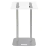 Clear Acrylic Podium Silver Iron Body and Base 46.46 Inch Height Floor Standing Lectern Pulpit Desk for Schools, Conference 3