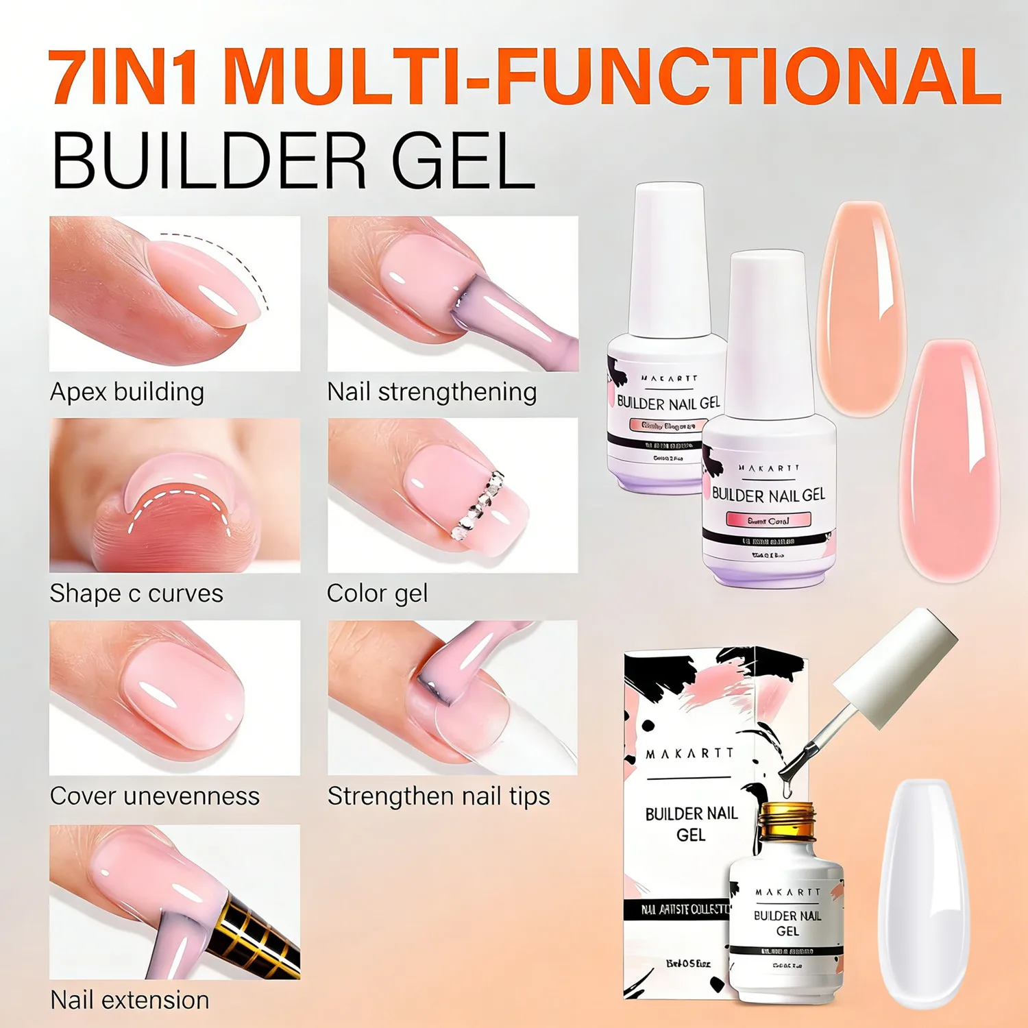 ネイル 基本知識：5 in 1 Builder Base Gel で初心者でも簡単にできる