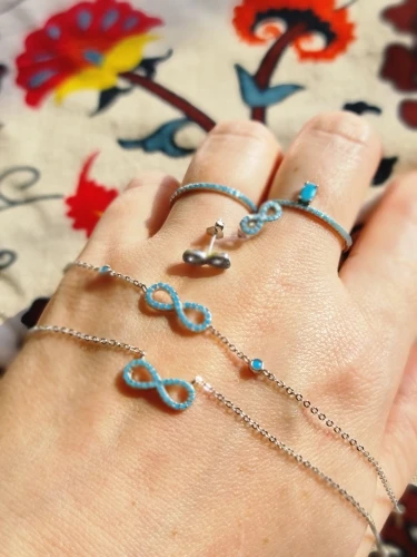 Silver Bracelet 925 - infinity turquoise