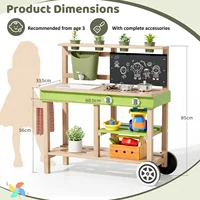 Cuisine en bois d'extérieur, cuisine pour enfants, cuisine de jeu, avec roues, robinet, jardinières, tableau noir, étagères, accessoires de cuisine 2