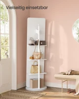 Дзеркало SONGMICS в полный рост, стоящее зеркало 360° °   Вращающееся зеркало 163х45 см с базовыми полками и крючками из прозрачного закаленного стекла. — изображение 6