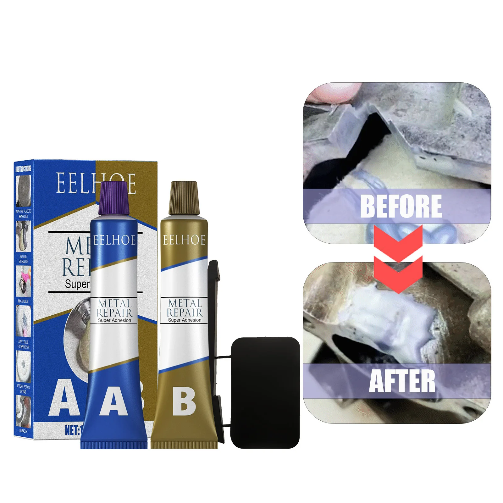 Eelhoe New Arrival Chemical Metal Repair A And B Glue Industrial Heat Resistance Cold Weld Metal Multipurpose Metal Repair Agent