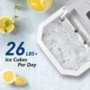 SIMZLIFE Ice Maker Countertop , 26.5 lbs/24H, 9 Cubes in 6 Mins,Self-Cleaning, Portable Ice Maker with Handle for Home,White 3