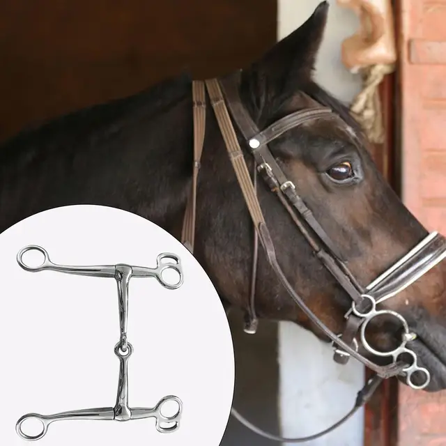 Western Horse Snaffle Chew Racing Accessory Equestrian Mouth Bit for Outdoor Horse Riding Training Equestrian Sports Competition