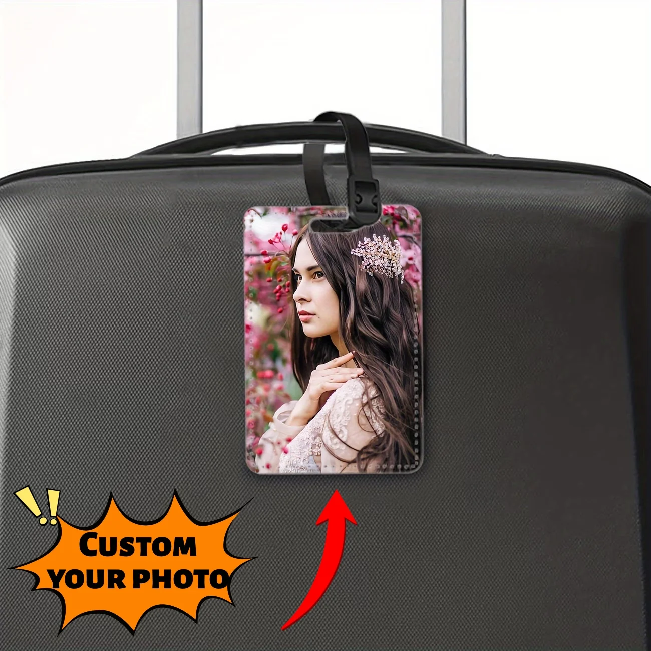 Personalisierte Gepäckanhänger mit individuellen Fotos – geeignet für Koffer, Rucksäcke und Handtaschen. Langlebiger PU-Reisedokumentenhalter – Detail 6