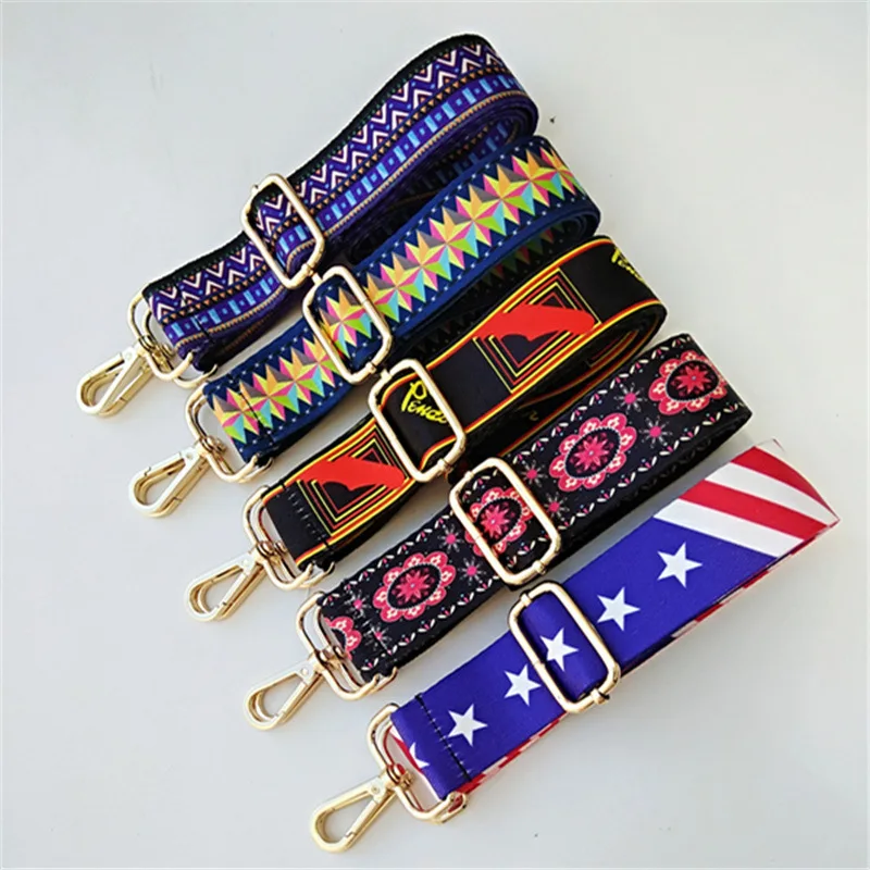 Rainbow Adjustable Bag Straps Nylon Colored Bag Belts Hanger Handbag Accessories for Women Decorative O Bag Handle Ornament