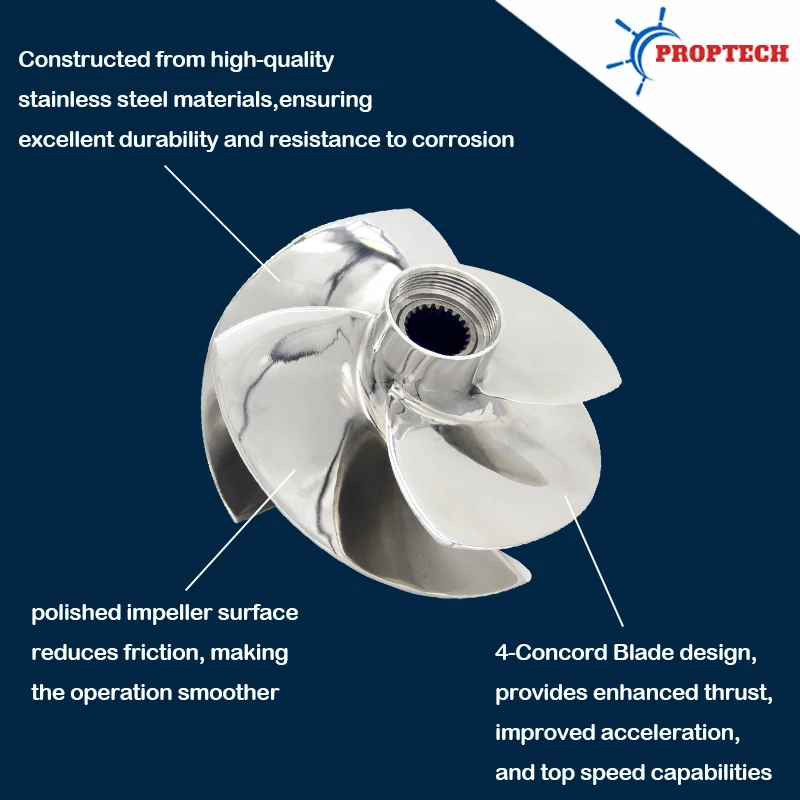 Seadoo Jet Ski Impeller GTI/SE 130/170 / GTX 170 / WAKE170 FISH PRO 130/170 4 Blades 155.5mm Replaced Solas SR-CD-10/18A Fit