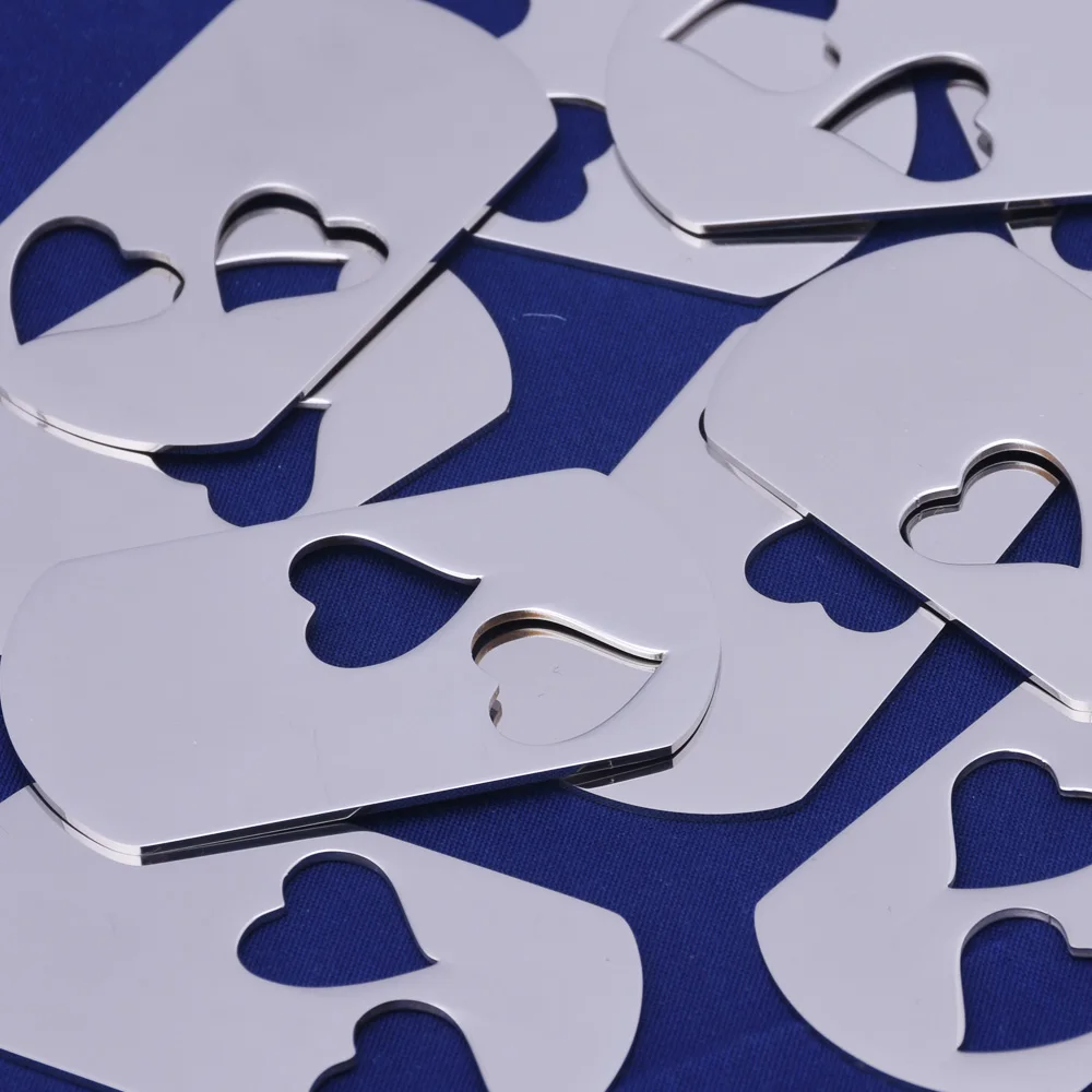 

Stainless Steel Rectangle heart dog tag stamping blank,tibetara®,About 1 1/8" x 2"(29mm x 51mm) 18 gauges,10 pcs/lot