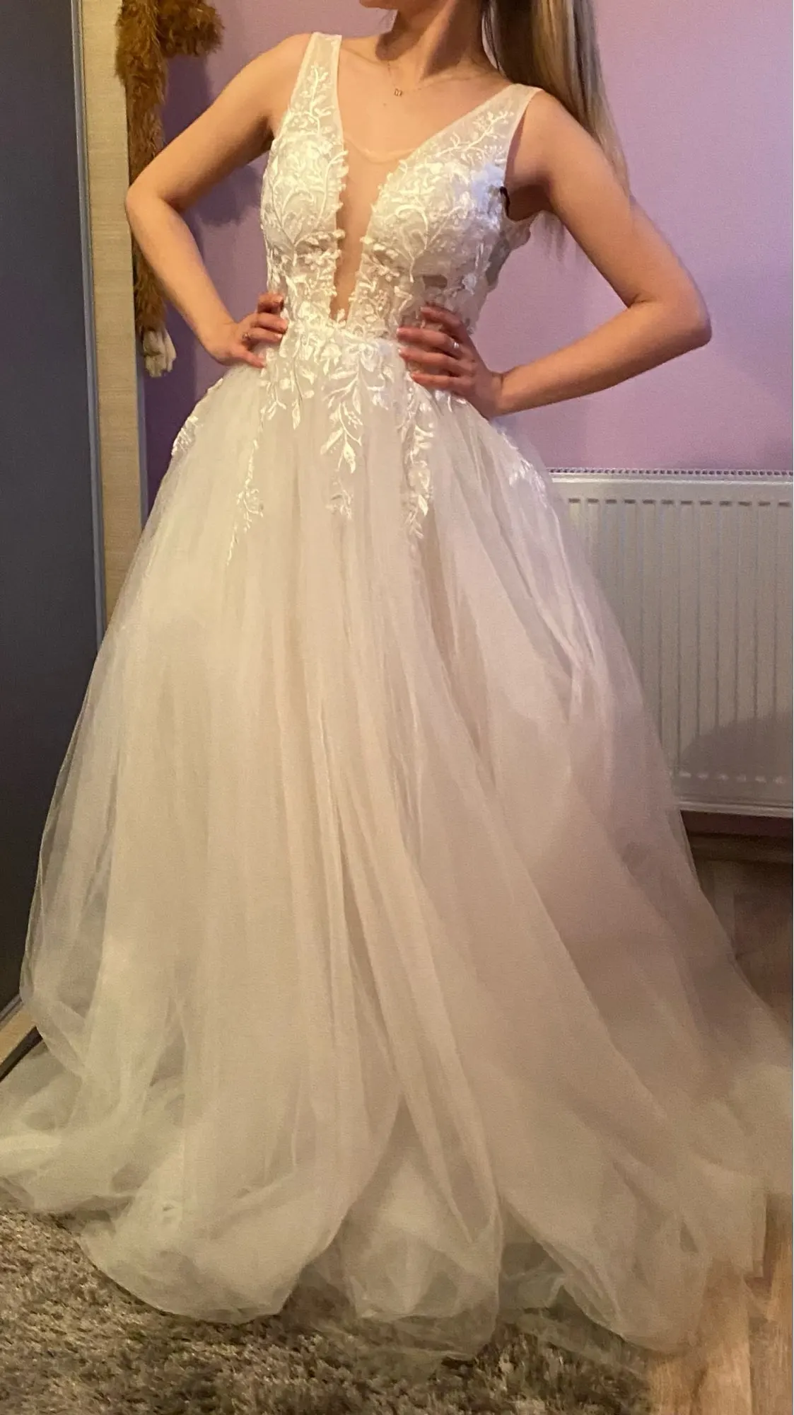 White boho wedding dress photo review