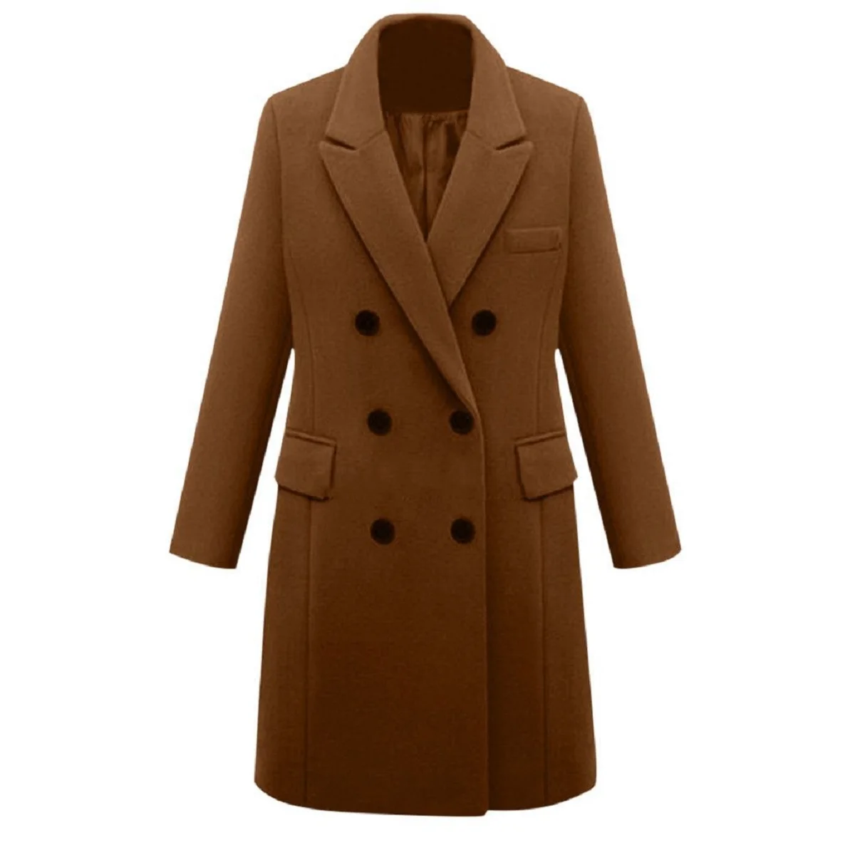 Women Trench Coat Autumn Winter Loose Ladies Long Trench Coat Jacket Causal Female Women Double-Breasted Woolen Outwear Coat Capes Plus Size