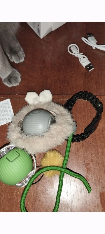 New Cat Interactive Ball Toy Automatic Rolling Ball Faux Tail Rechargeable Smart Pet photo review